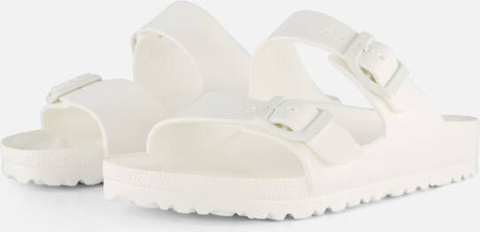 Birkenstock Witte Rubberen Slipper Dubbele Gespsluiting White