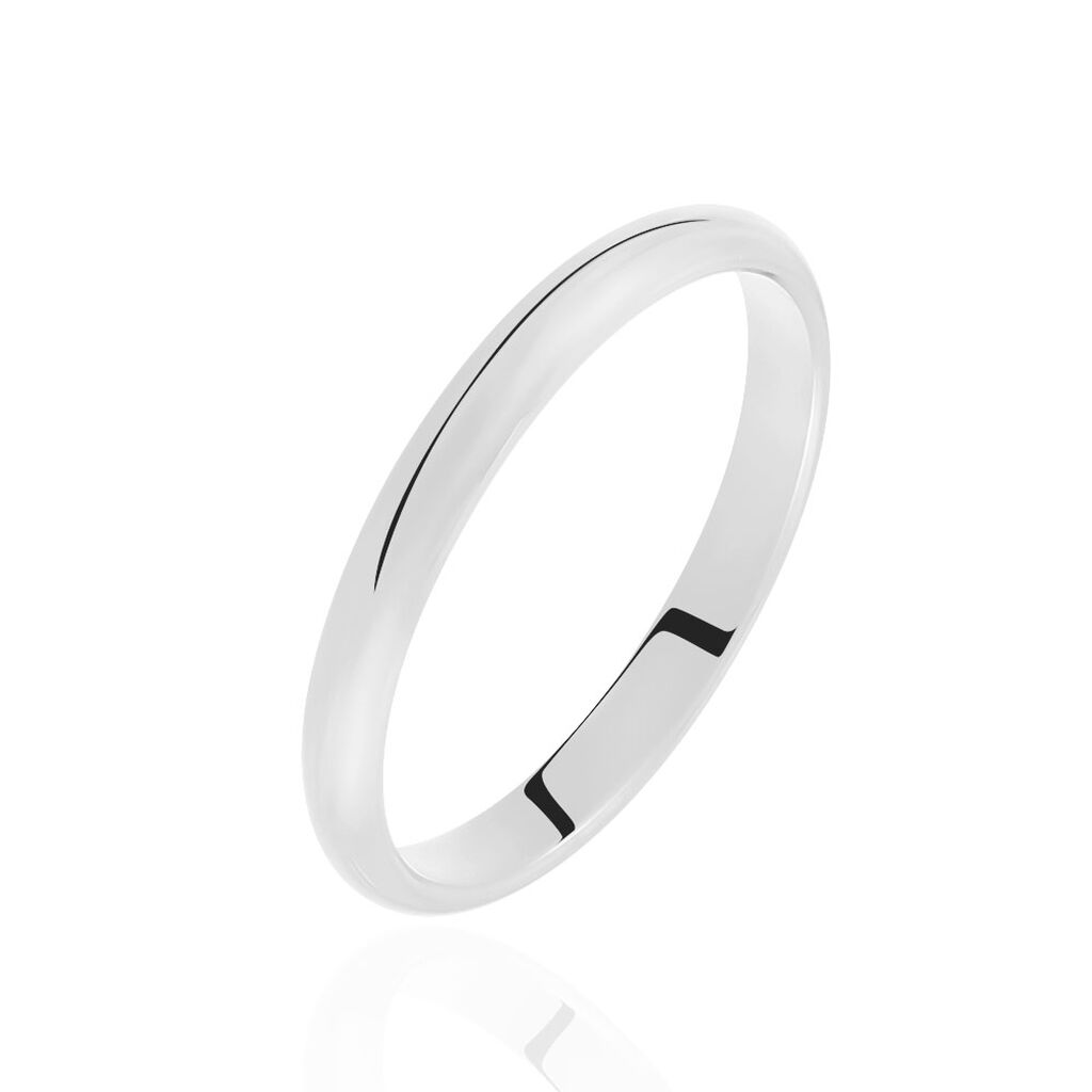 Alliance Aphroditia Demi Jonc Bombé Or Blanc