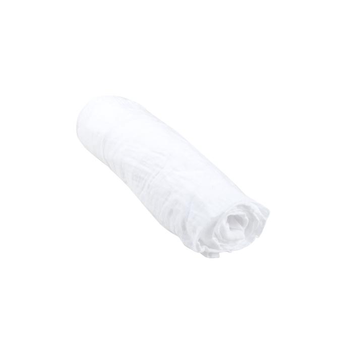 DRAP HOUSSE GAZE COTON 60X120CM BLANC