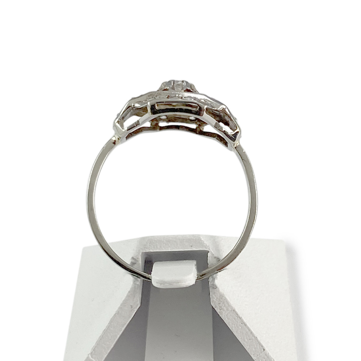 Bague d'occasion or 750 blanc diamant et pierres blanches