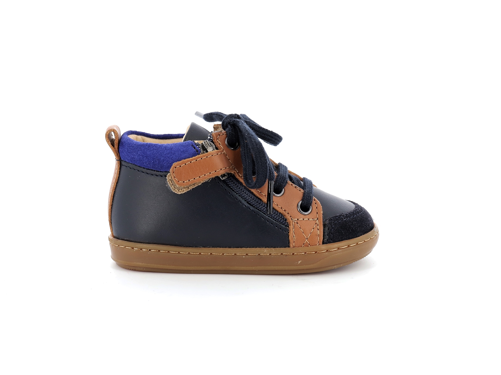 Shoopom-BOUBA BI ZIP Cuir Marine Sable