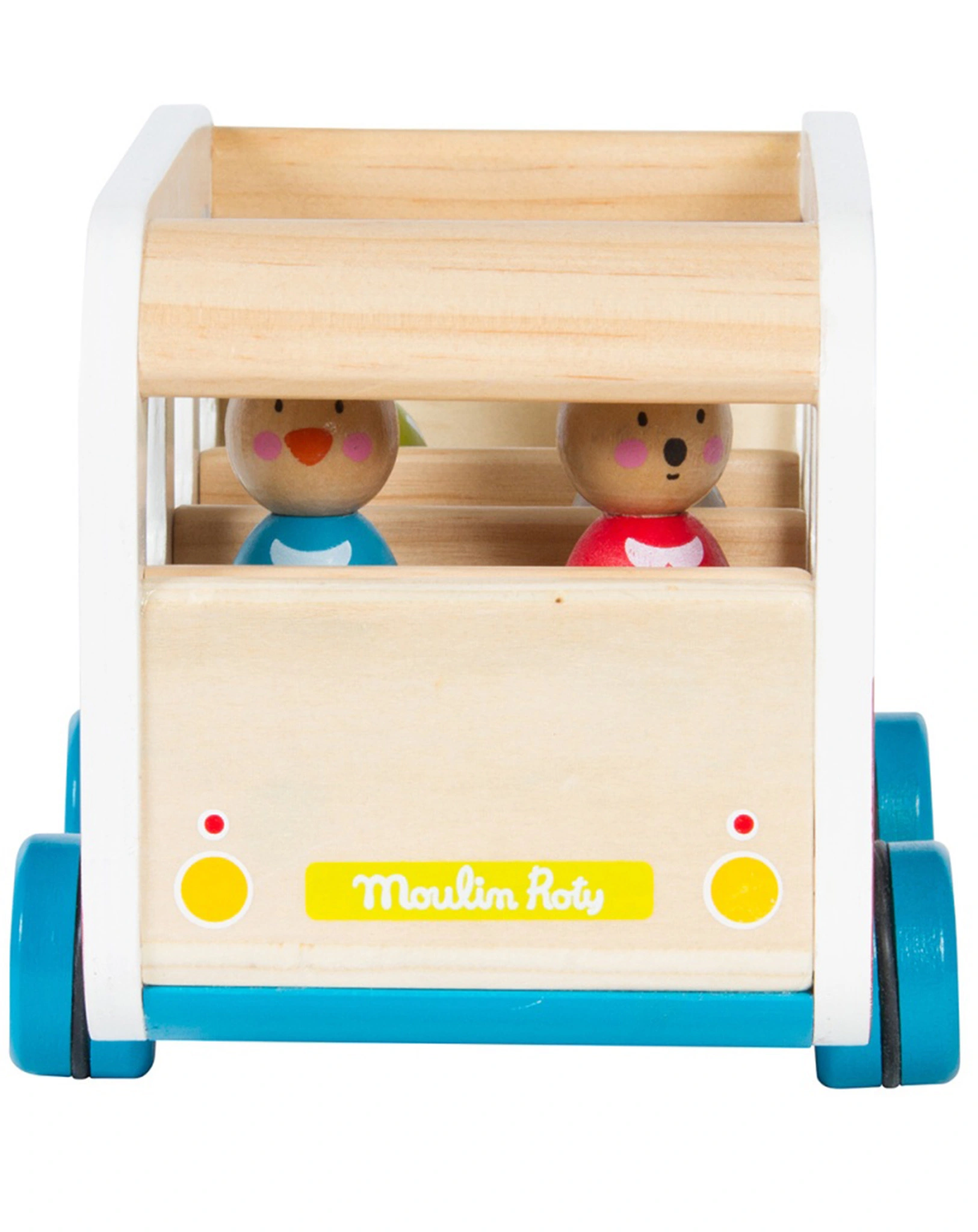 Holz-Bus SIGHTSEEING mit Spielfigur 2-teilig in rot