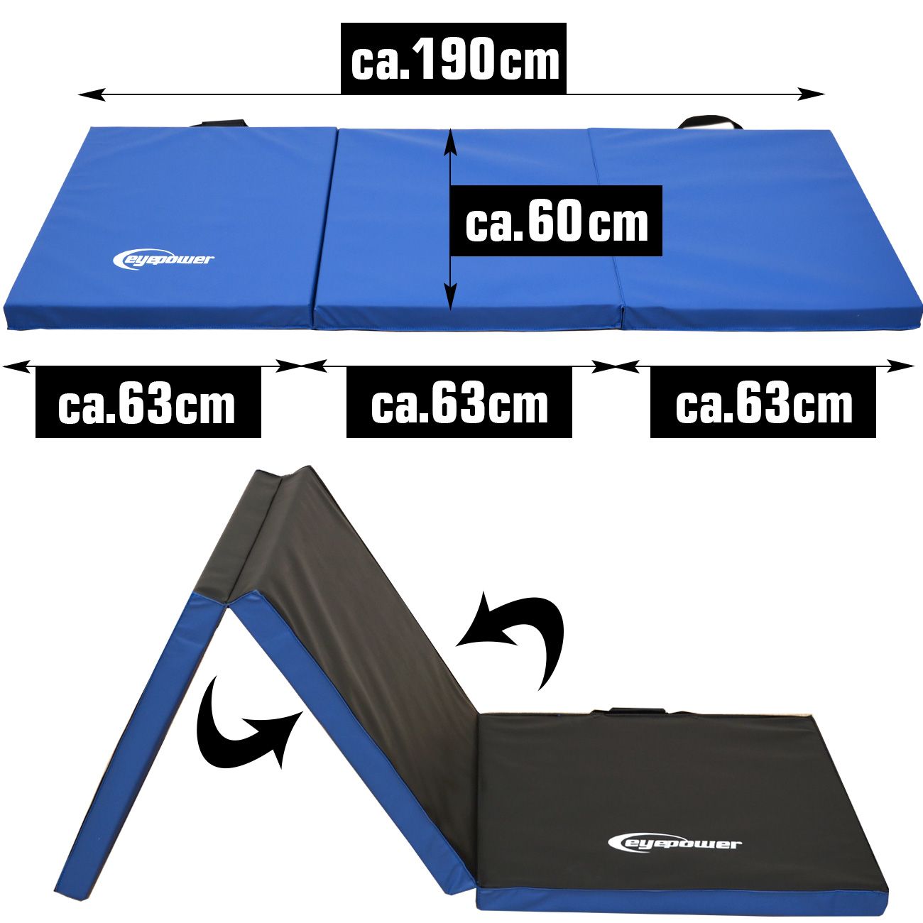 Weichbodenmatte 190*60*5cm blau/schwarz