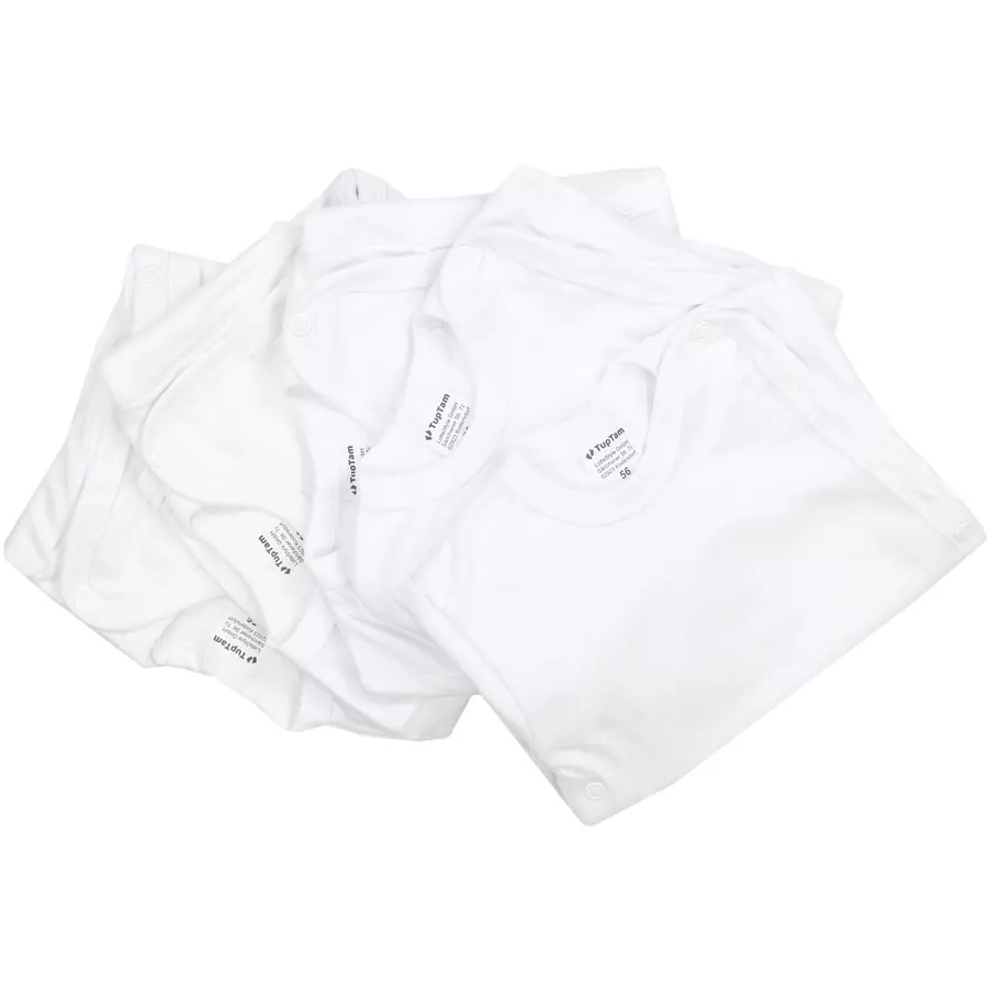 TupTam Baby Jungen Kurzarm Wickelbody 5er Set weiß