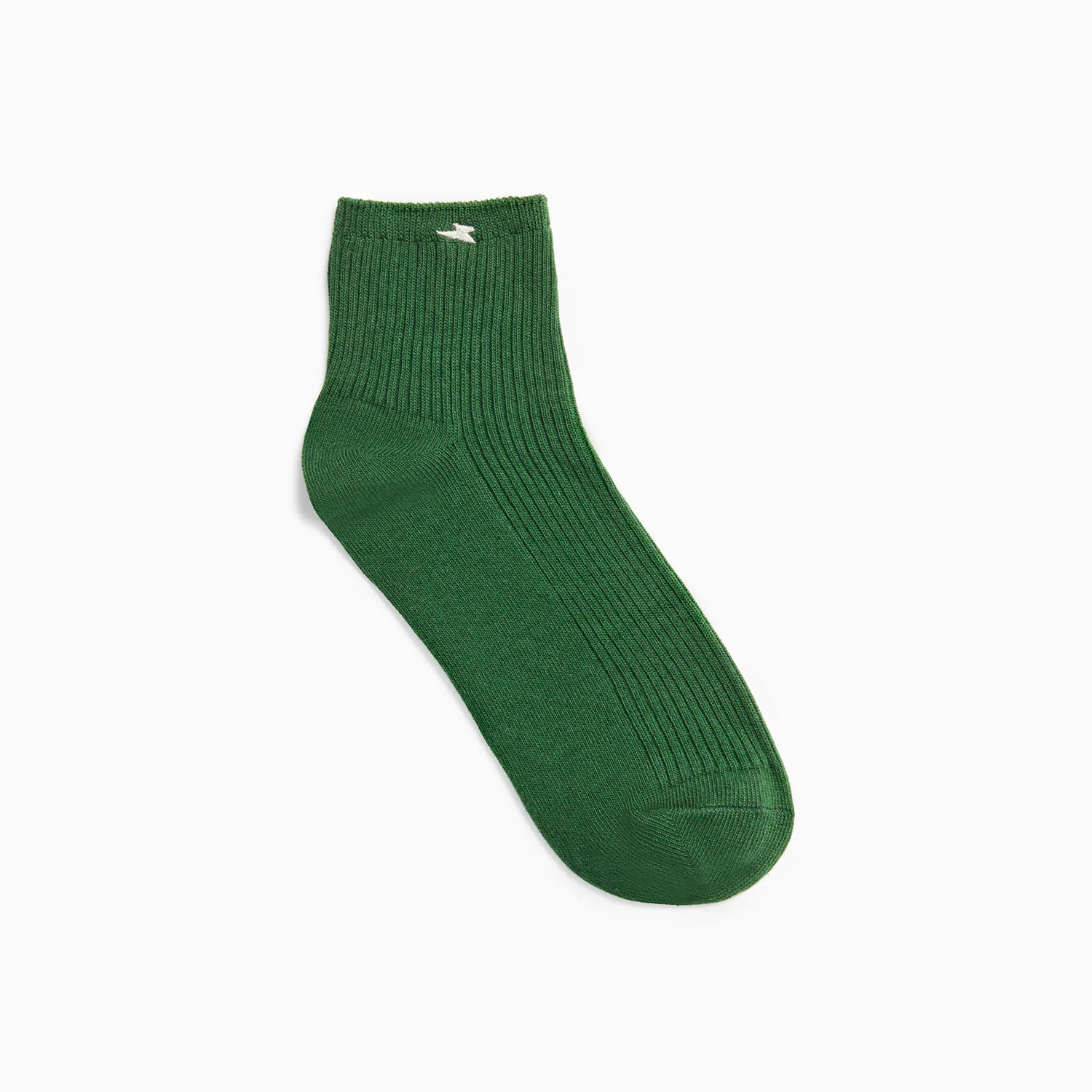 Chaussettes-Chaussettes courtes Amy vertes côtelées