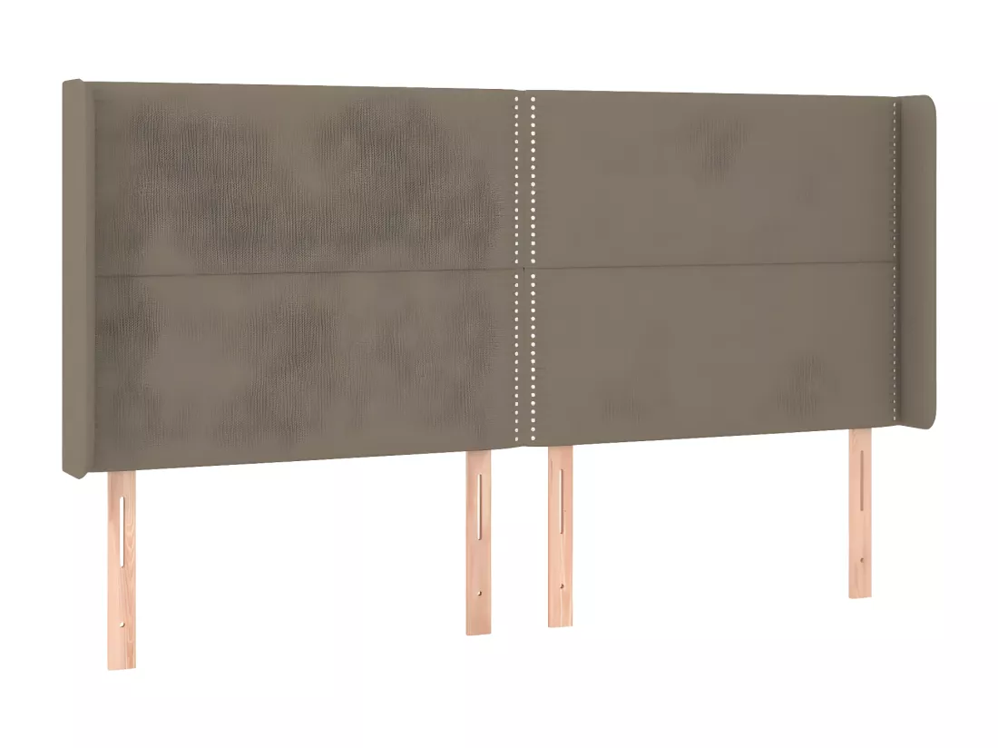 Sommier tapissier et matelas et LED Taupe 200x200 cm Tissu