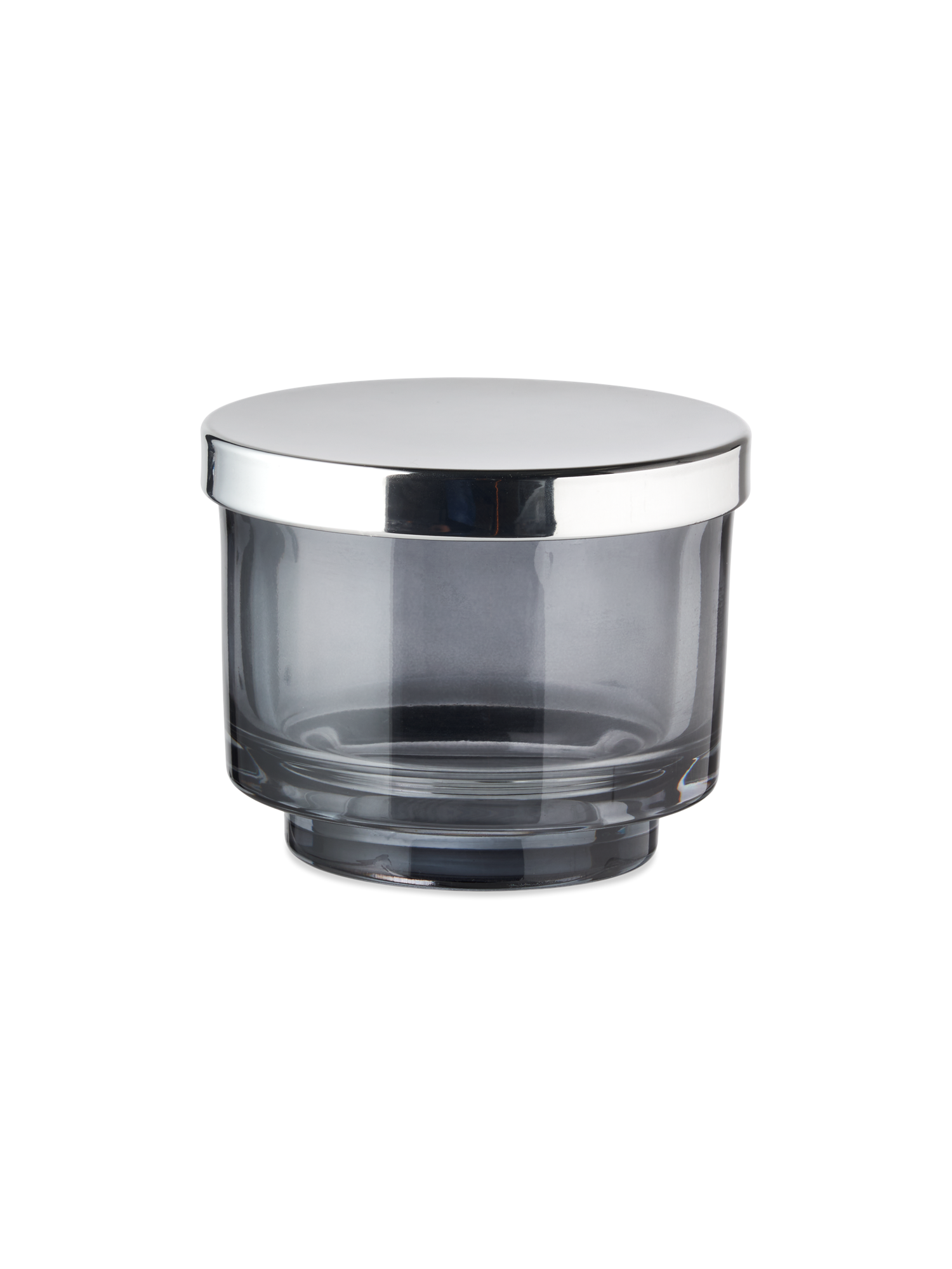 Dekorativ krukke med låg | Glas/jern.  Ø9,8 x 7,1 cm. | Clear, Gold