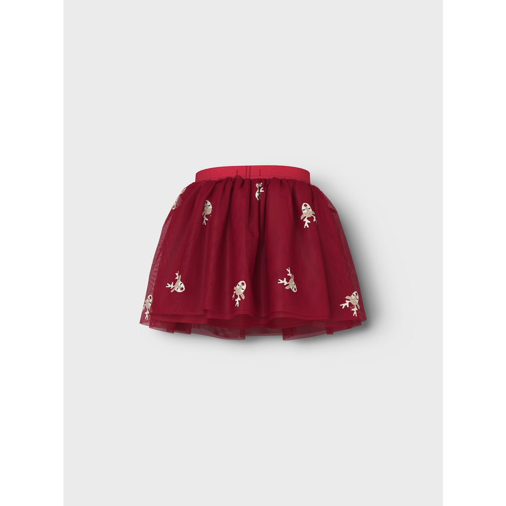 Køb Name It Jester Red Reindeer Nmfveross Tulle Skirt