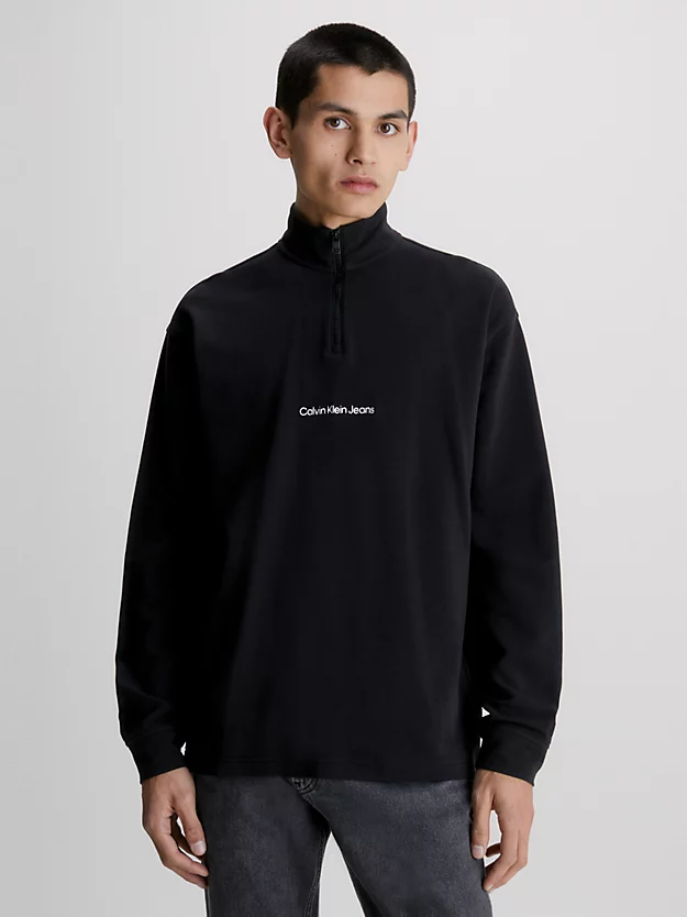 Camiseta de manga comprida com gola de zíper
