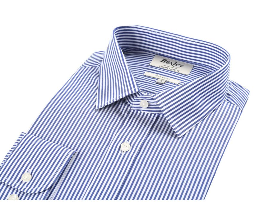 Chemise coton rayée navy et blanc - MAXIMILIEN