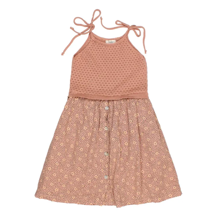 Búho Robe Maille Fleurie | Vieux Rose