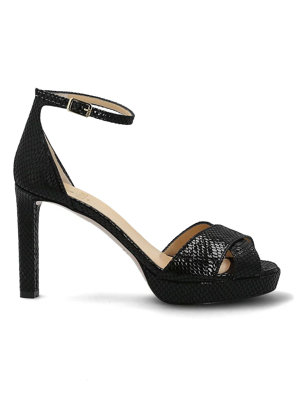 SANDALE MYRTILLE PYTHON NOIR