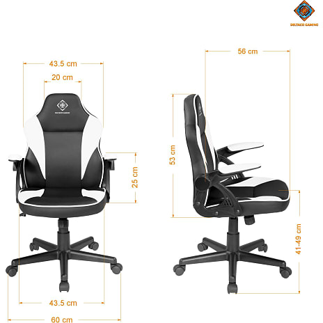 Deltaco junior gamerstol - sort/hvid