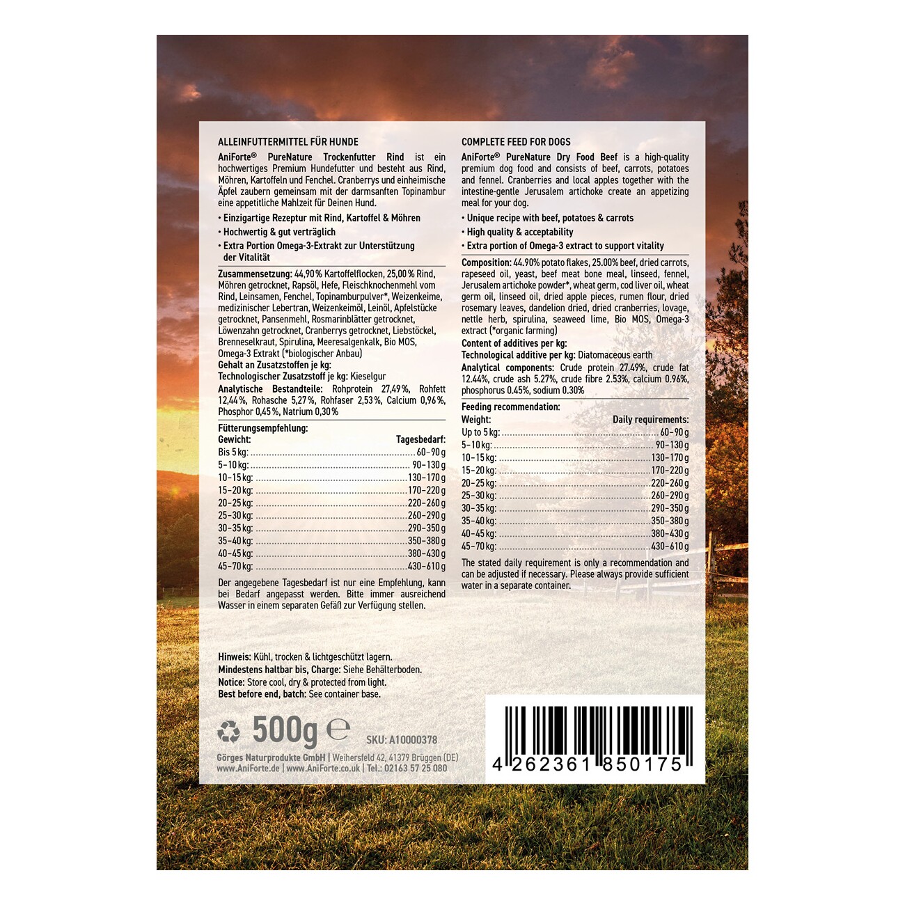 AniForte Trockenfutter Rind 500 g