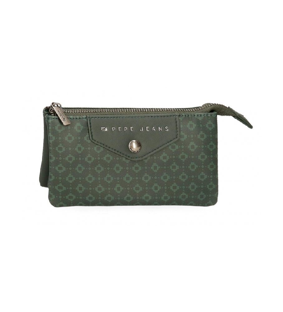 Carteira Pepe Jeans Bethany com três compartimentos, verde