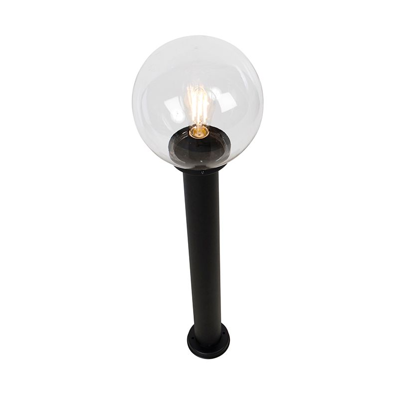Staande buitenlamp zwart met heldere bol 100 cm IP44 - Sfera