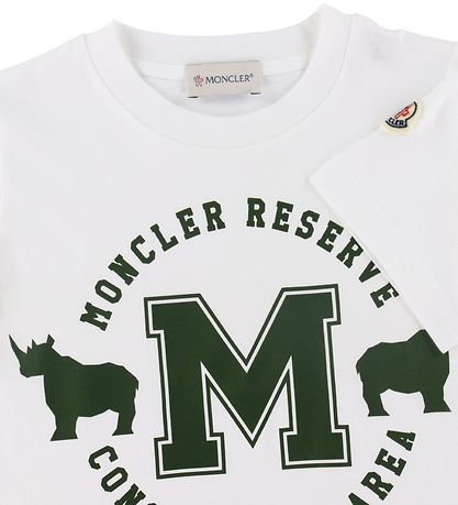 Moncler T-shirt  - Hvid m. Mørke Grøn