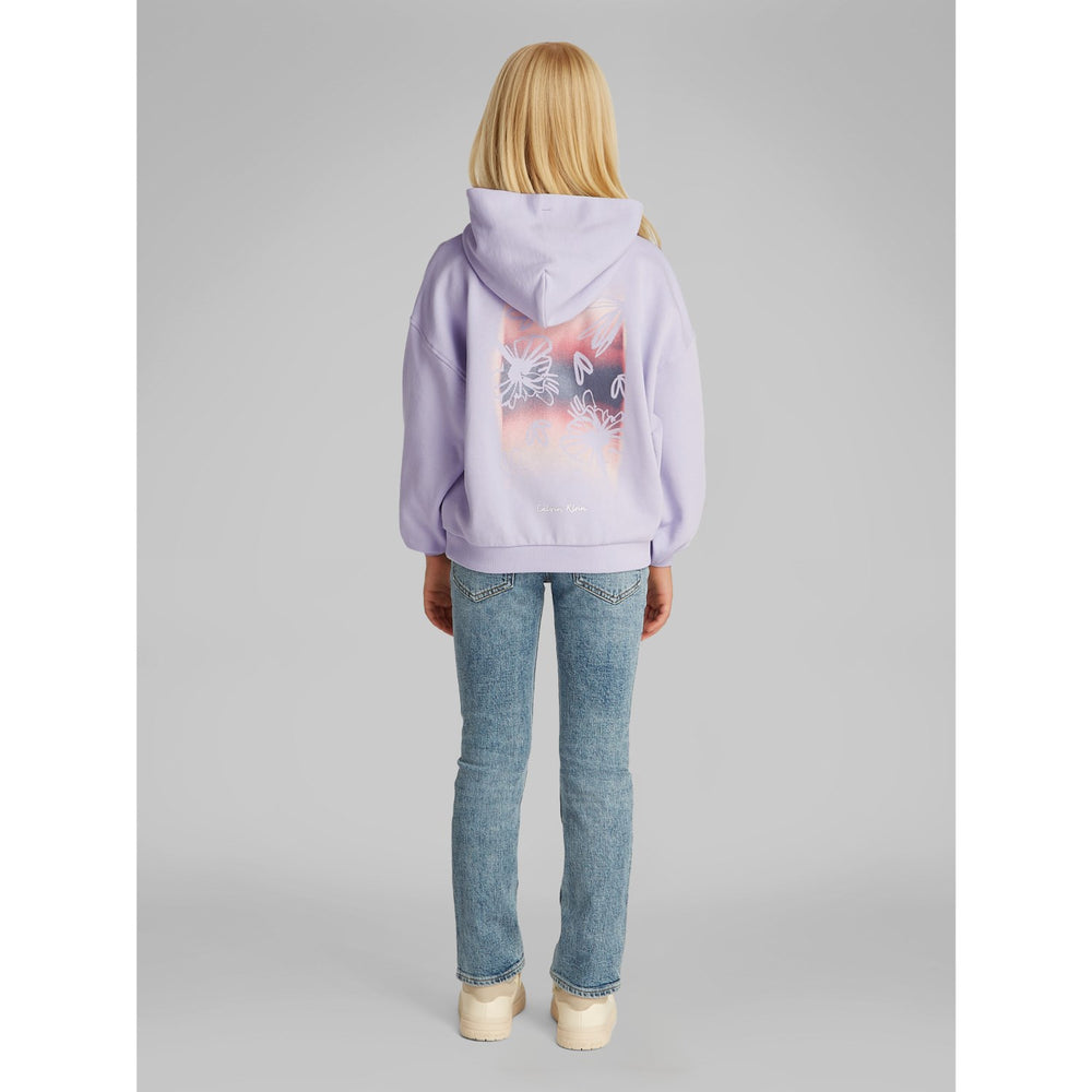 Køb Calvin Klein Purple Heather Flower Back Graphic Hættetrøje
