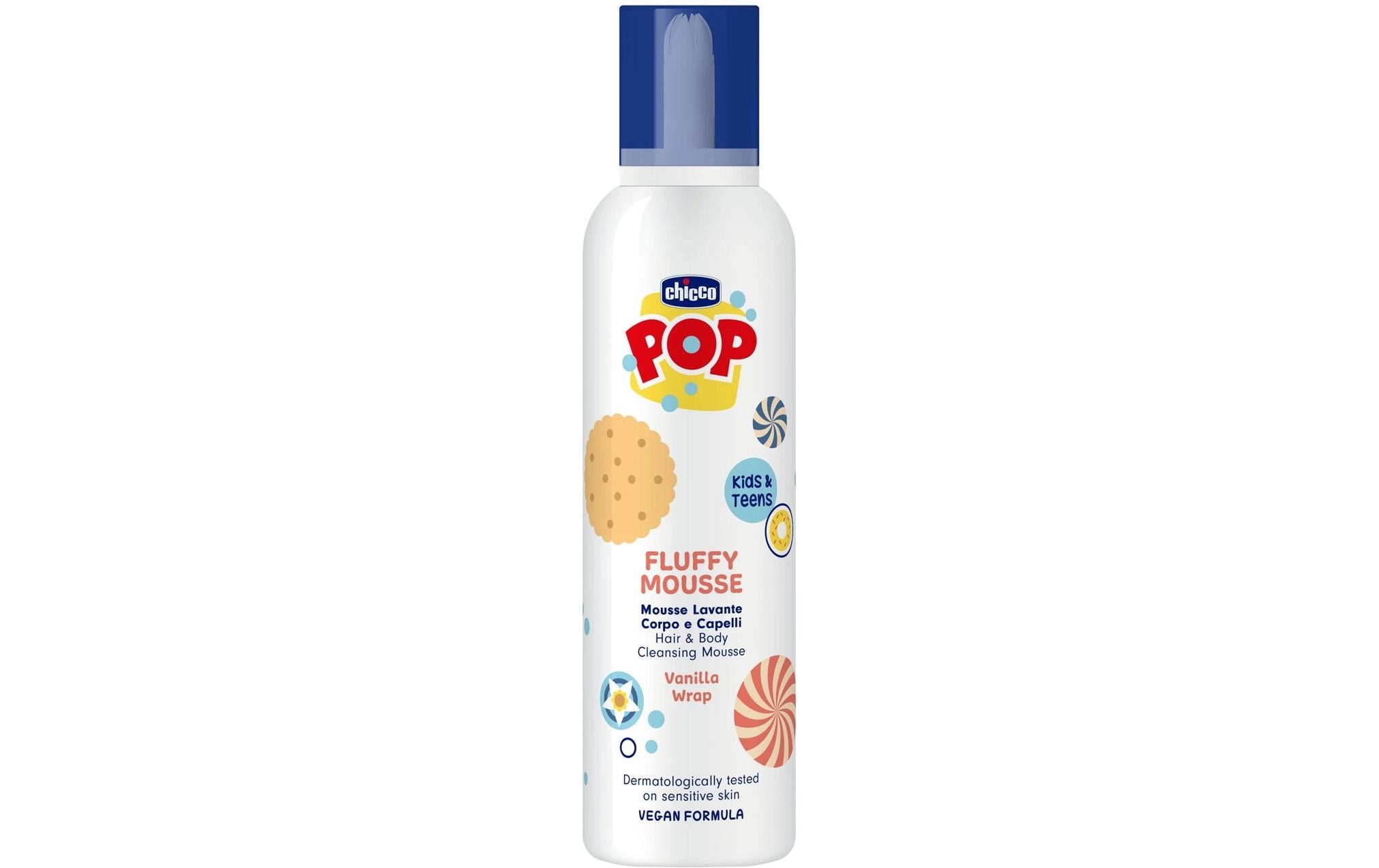 Fluffy Mousse Haar und Körper Vanille 200 mlSanfter 2-in-1 Reiniger für Körper und Haare