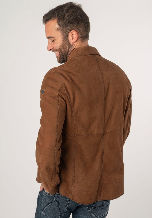 Mauritius Lederjacke »MMJemmo« mit Hemdblusenkragen, Knopfleiste