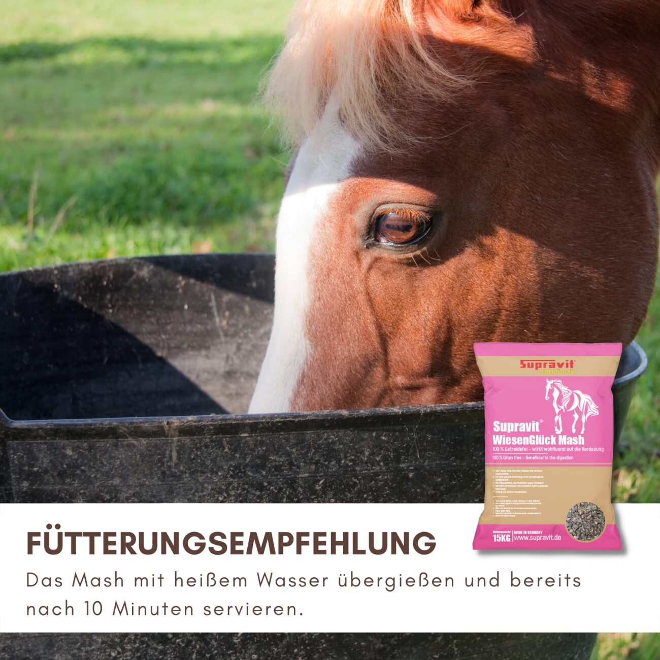 Supravit Pferdefutter Mash | schmackhaftes & energiereiches Pferdefutter für Pferde