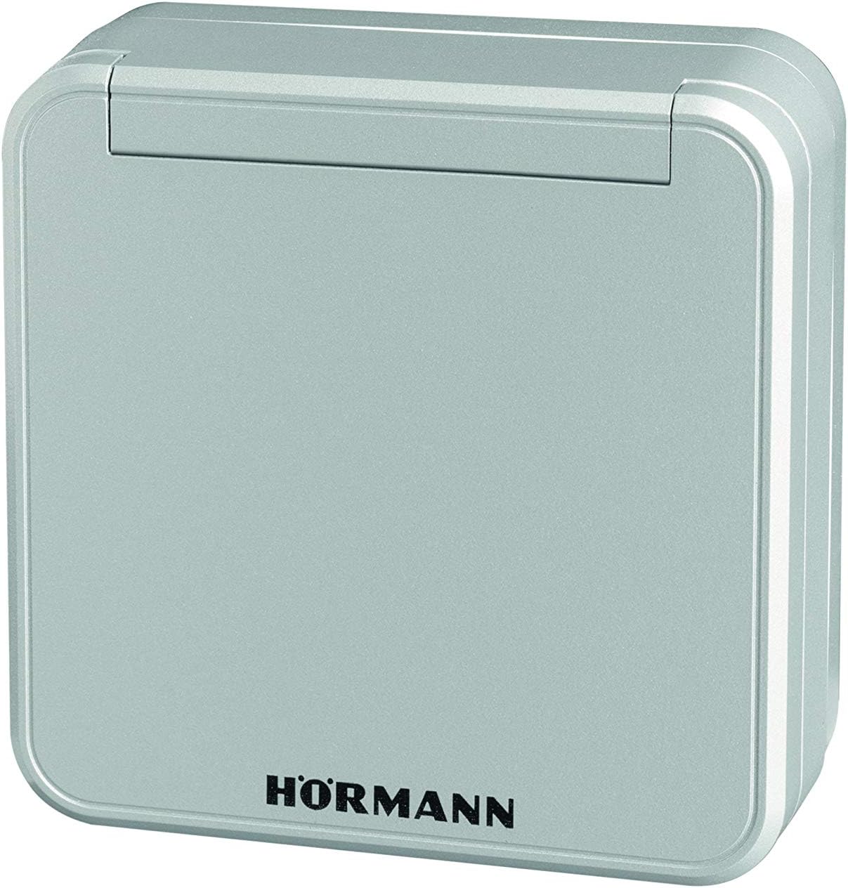 Hörmann Funk-Codetaster FCT 10-1 BS (868 MHz, für bis zu 10 Torantriebe, Tastatur beleuchtet, Klappdeckel, Farbe RAL 9006) 4511861, grau