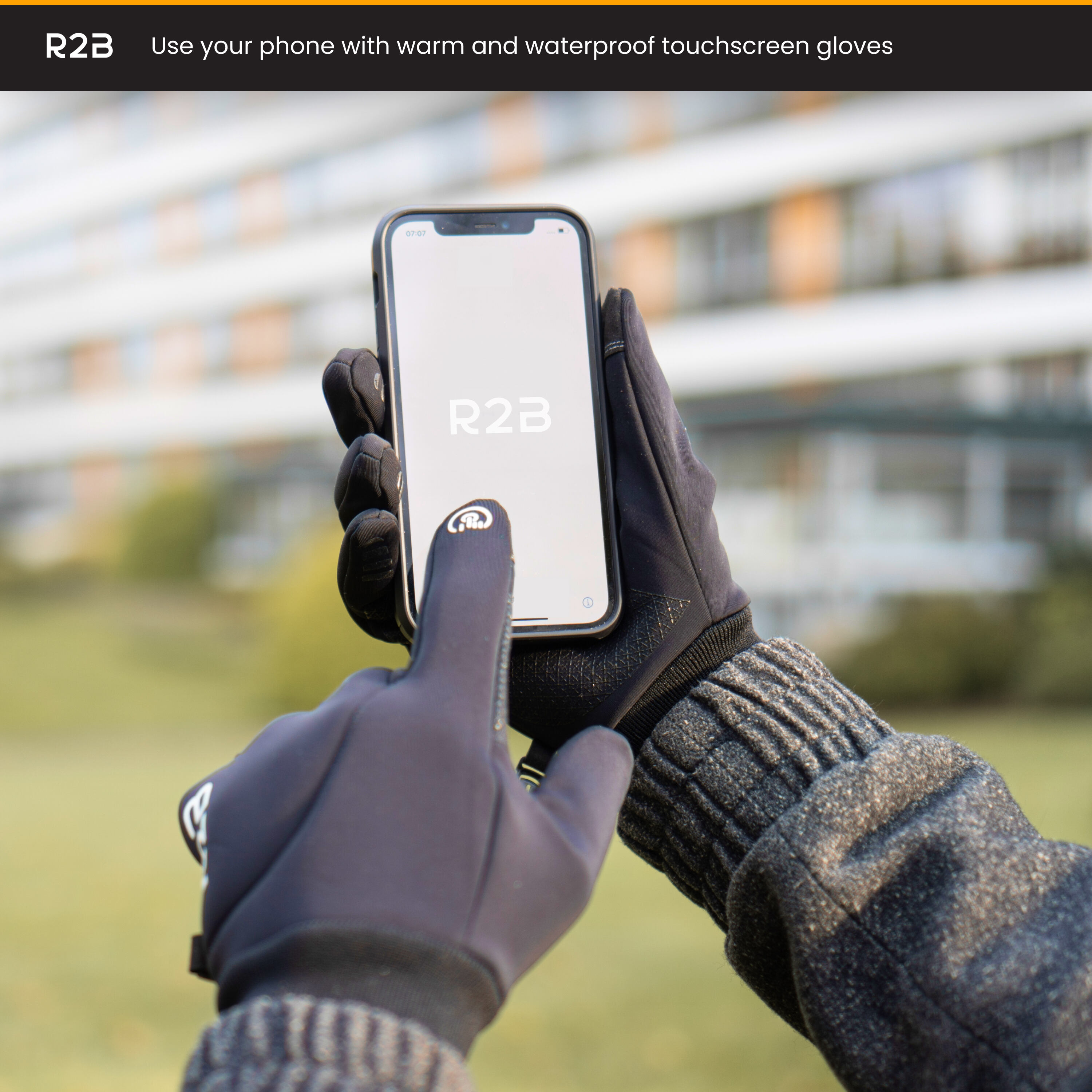 R2B Waterdichte Touchscreen Winter Handschoenen - Maat M