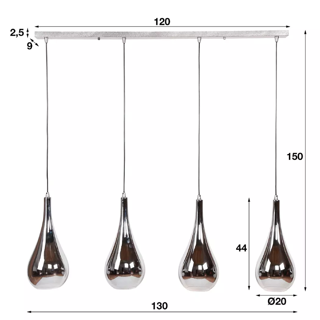 Pendelleuchte Silver Drop