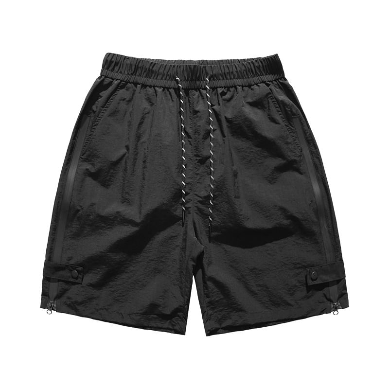 Soulcity - Mid Rise Plain Shorts met ritsdetail