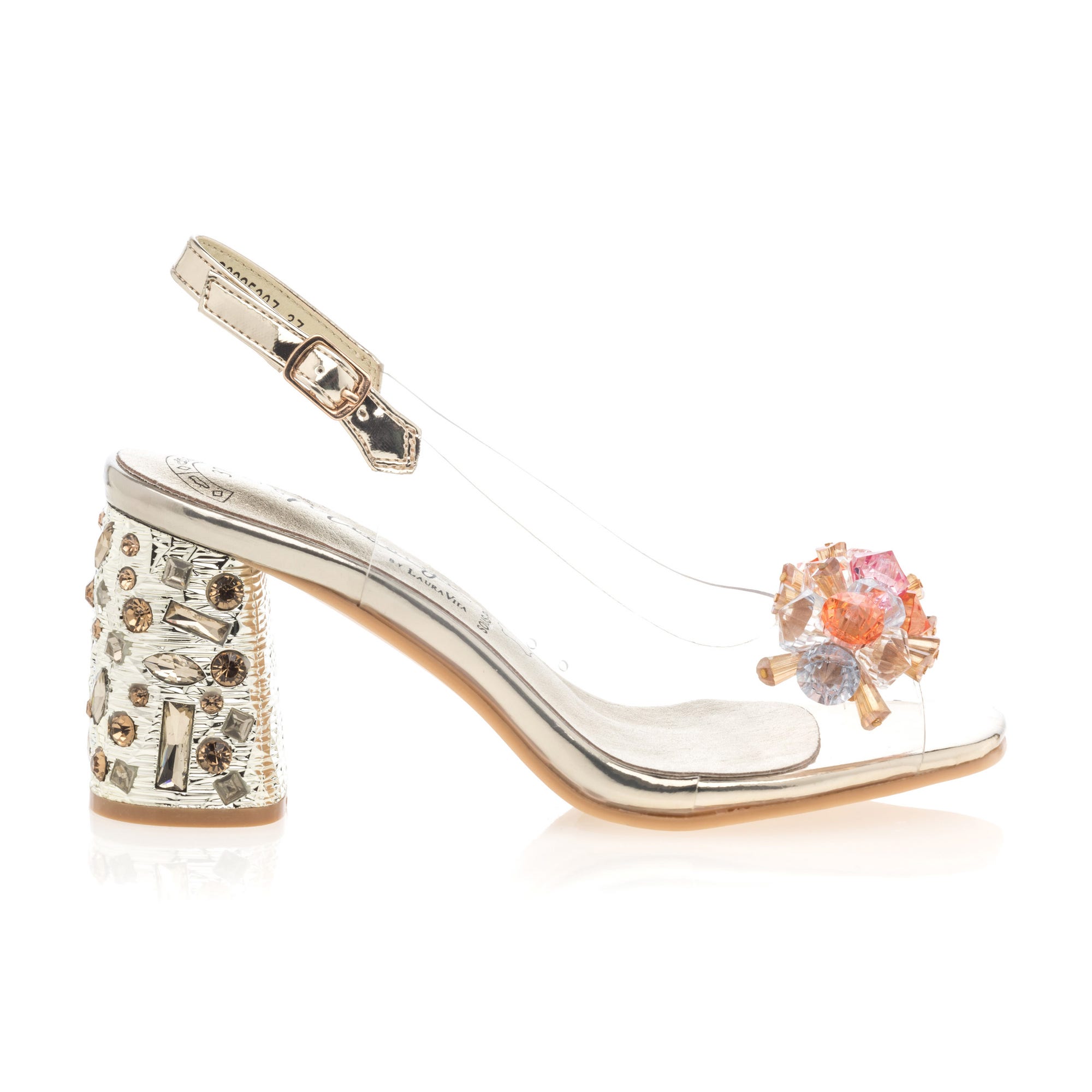 Nu-pieds à talon Femme or