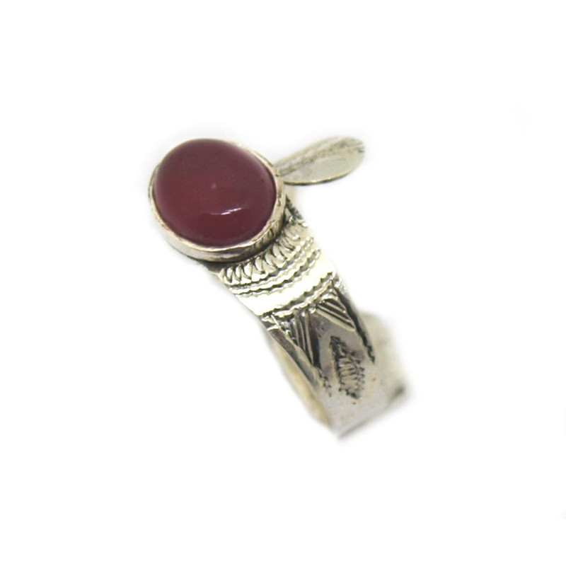 Bague croisée cornaline rouge
