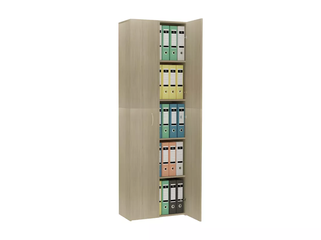 Armoire de bureau 2 portes chêne clair Ousti