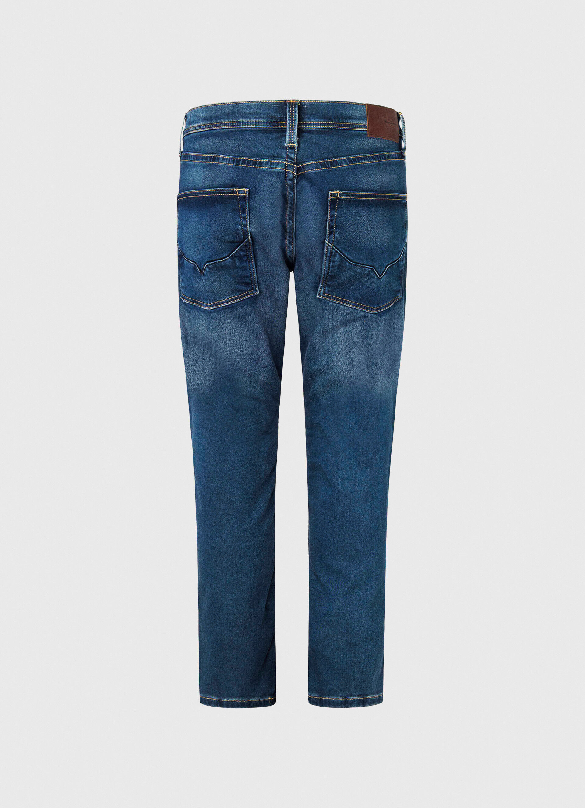 Calça jeans estilo esportivo com cintura regular - jeans