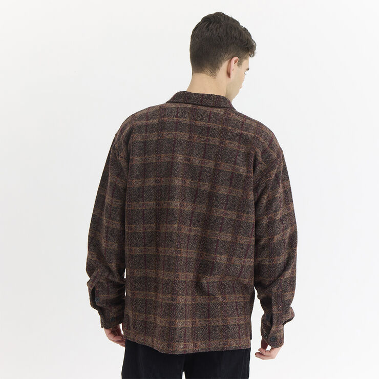 By Garment Makers Lennox Wool Overshirt Wood - Recycled Ebony brown