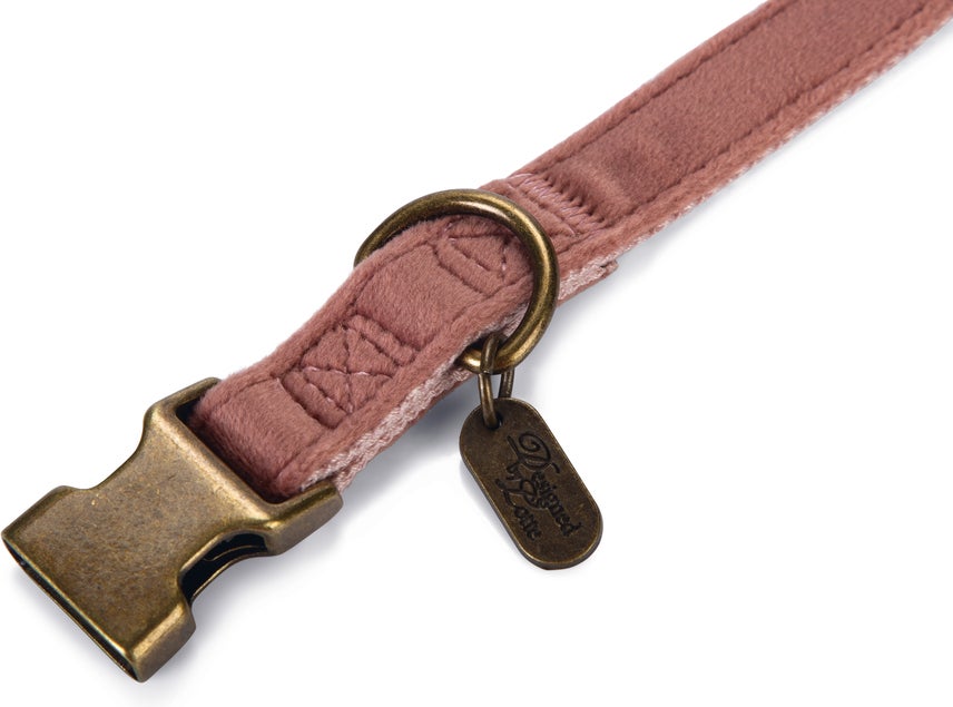 Designed by Lotte hondenhalsband Velura roze 26-40 x 1,5 cm