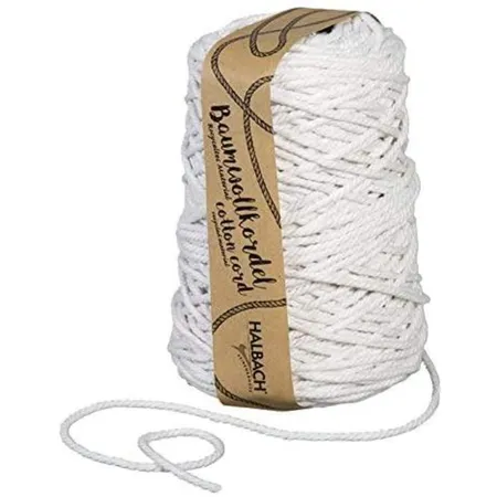 Halbach Baumwollkordel für Makramee, 5 mm, 80 m, 500 g, creme