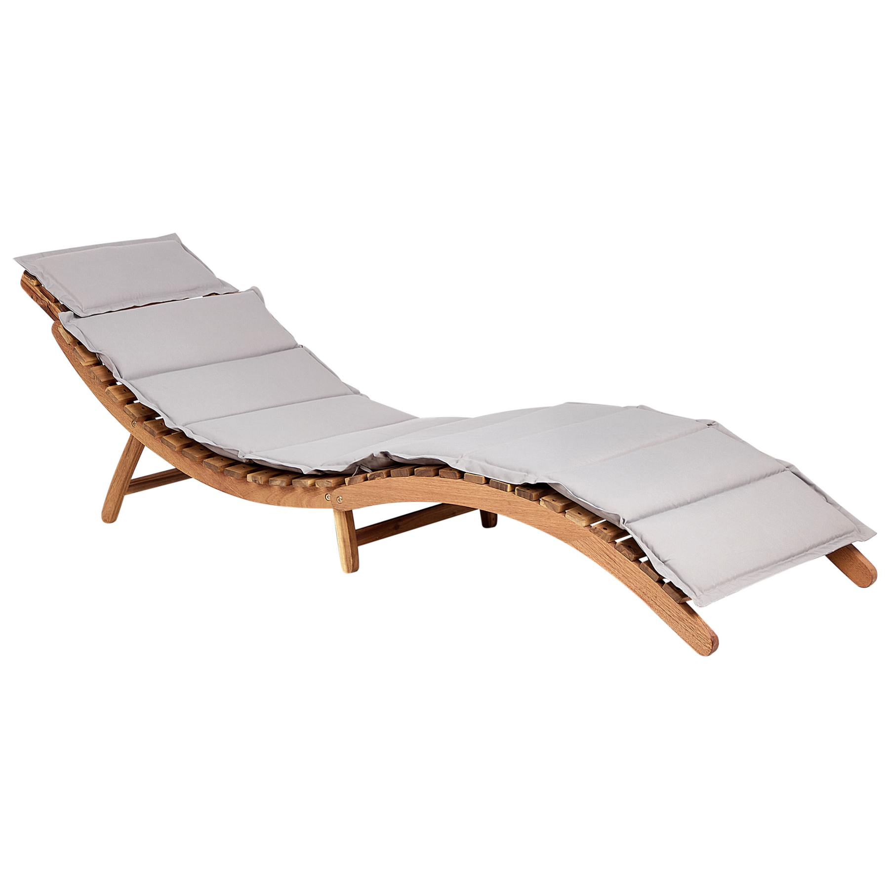 Beliani - LUINO - Ligstoel - Grijs - Hout