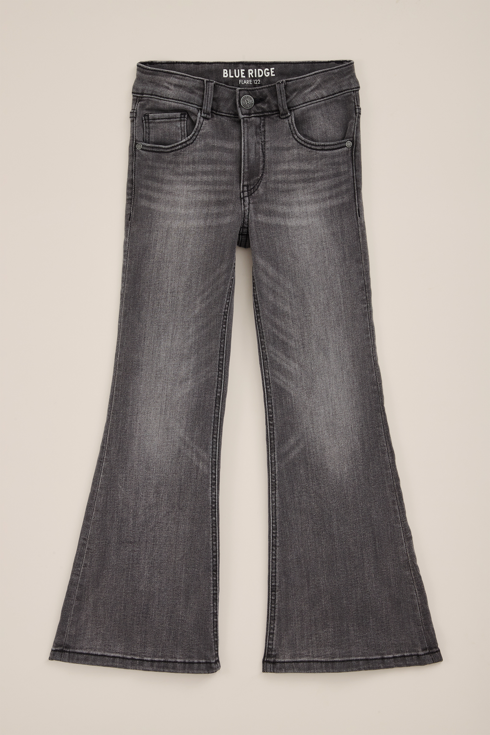 Meisjes flared jeans met stretch Blue Ridge Donkergrijs