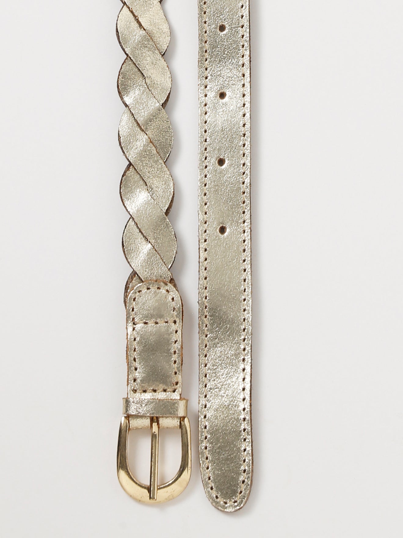 Ceinture tressée en cuir fille