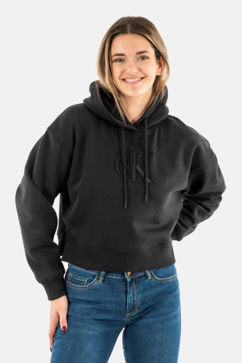 Sweat calvin klein jeans raised embroidery ck beh ck black