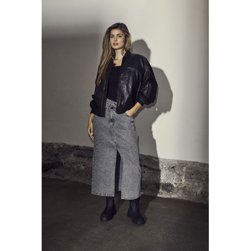 Co'Couture Vika Slit Nederdel, Mid Grey, XL