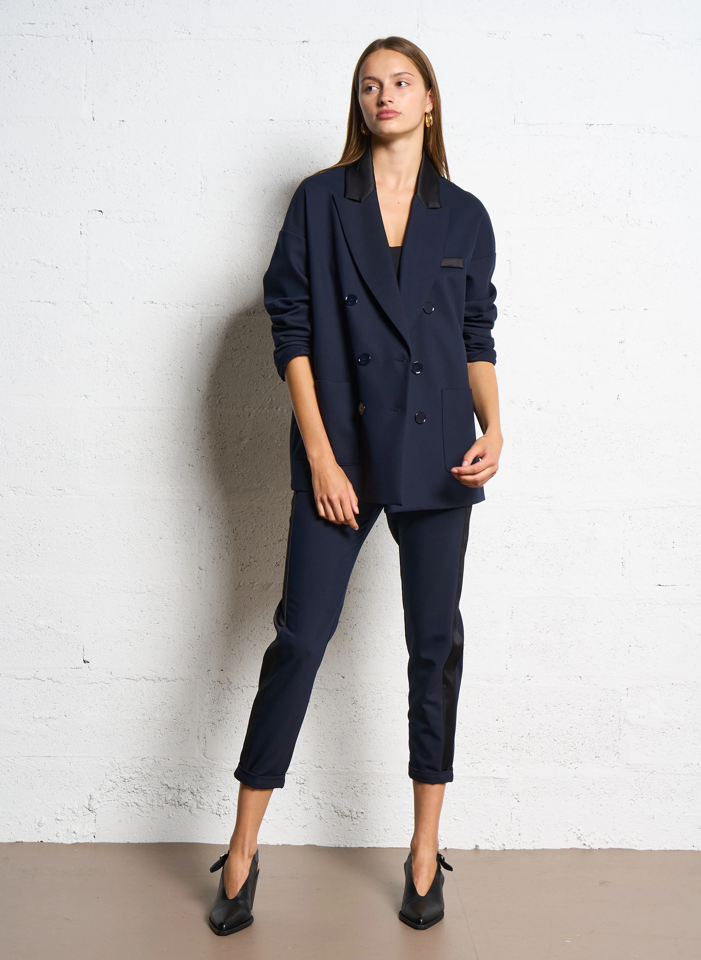 Pantlon de smocking droit | Bleu