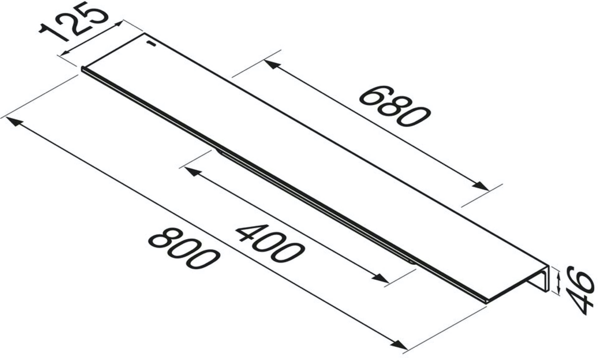 Geesa Leev planchet 80cm met handdoekrek 40cm zwart