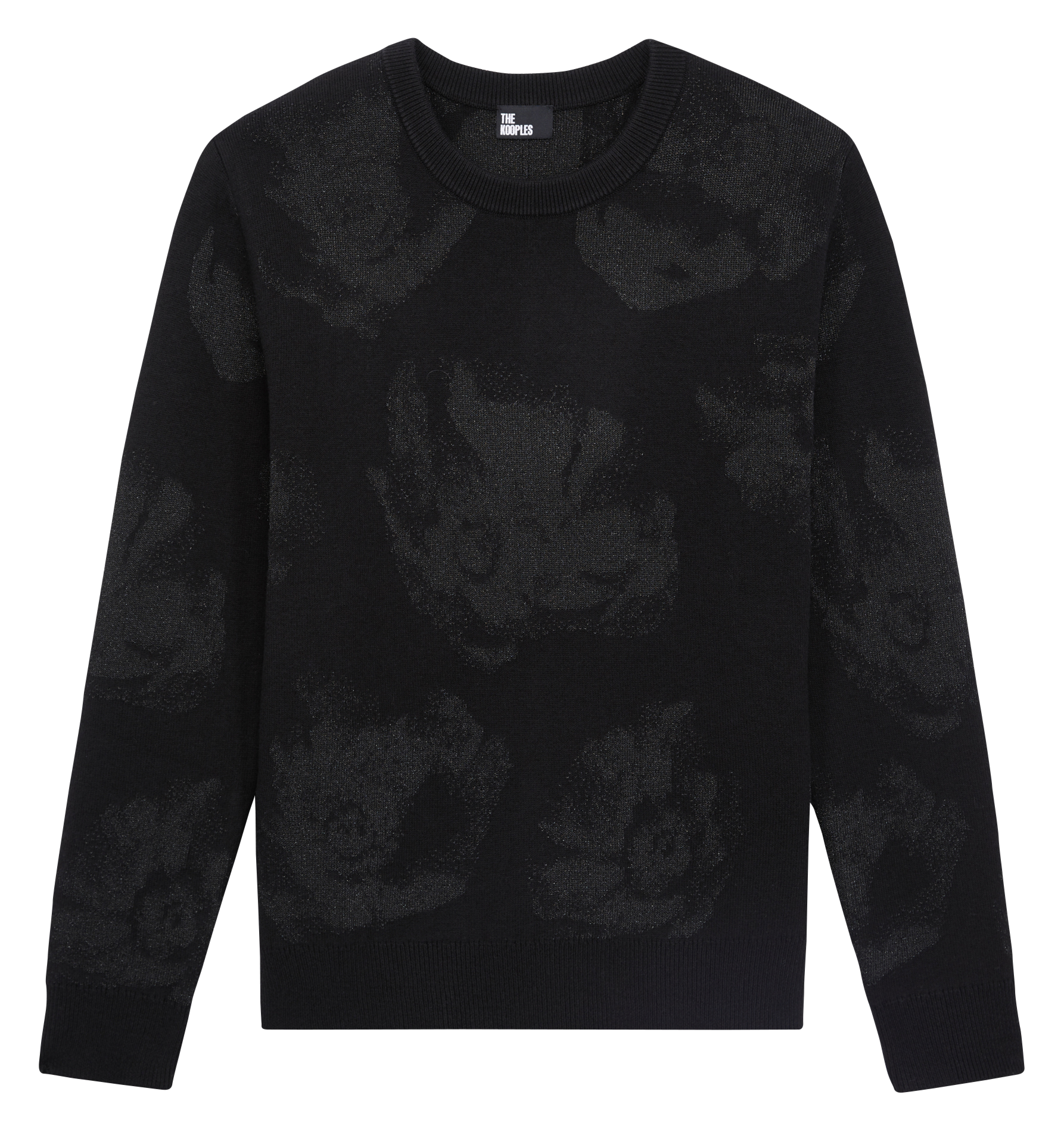 Pull col rond jacquard| Rose