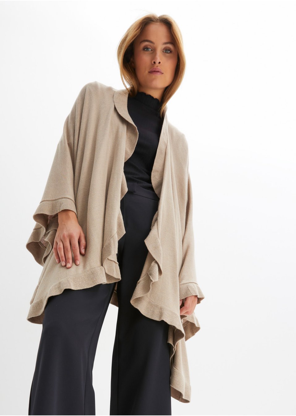 Poncho avec teneur en cachemire