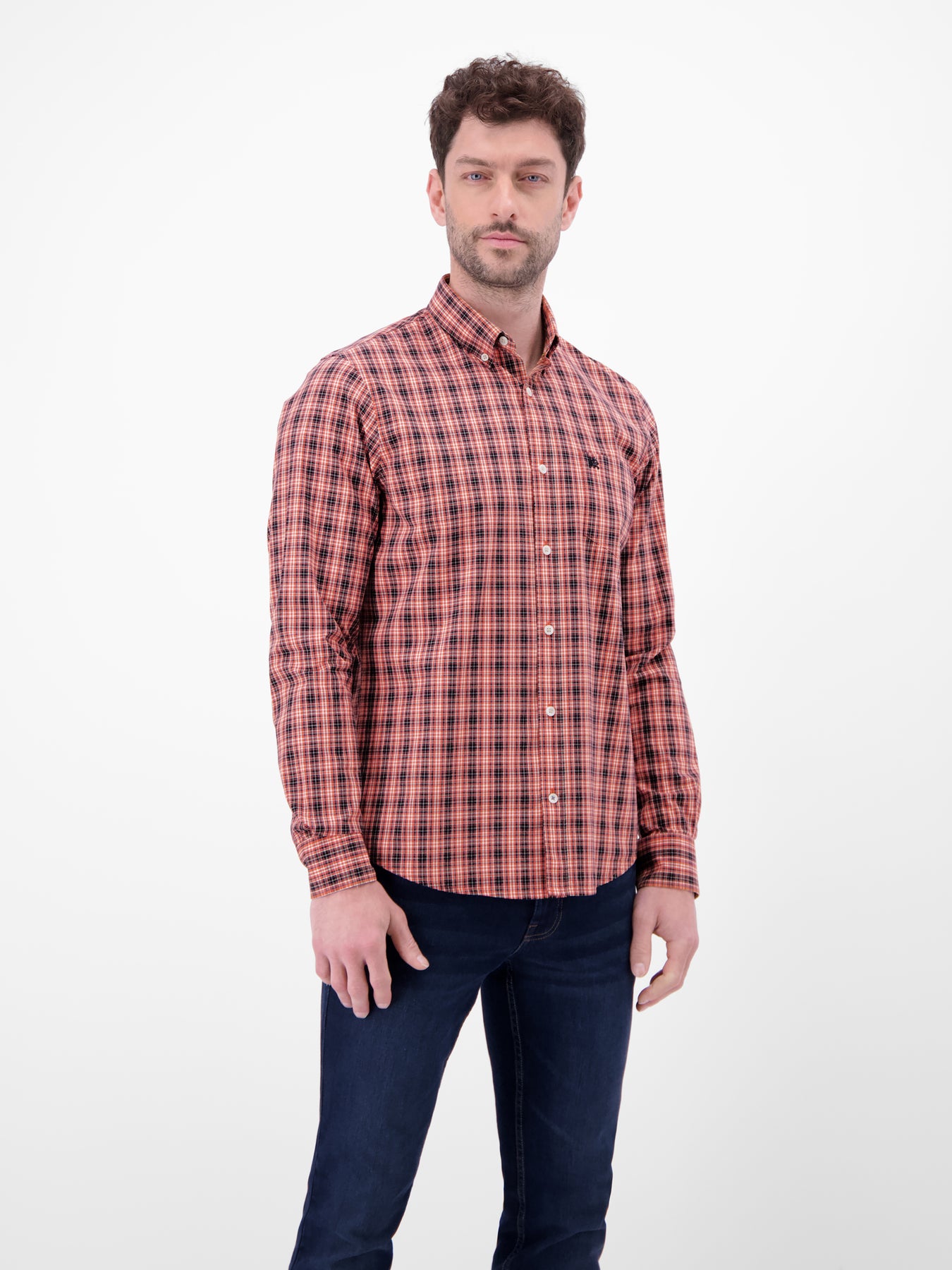 Karohemd mit Button-Down-Kragen