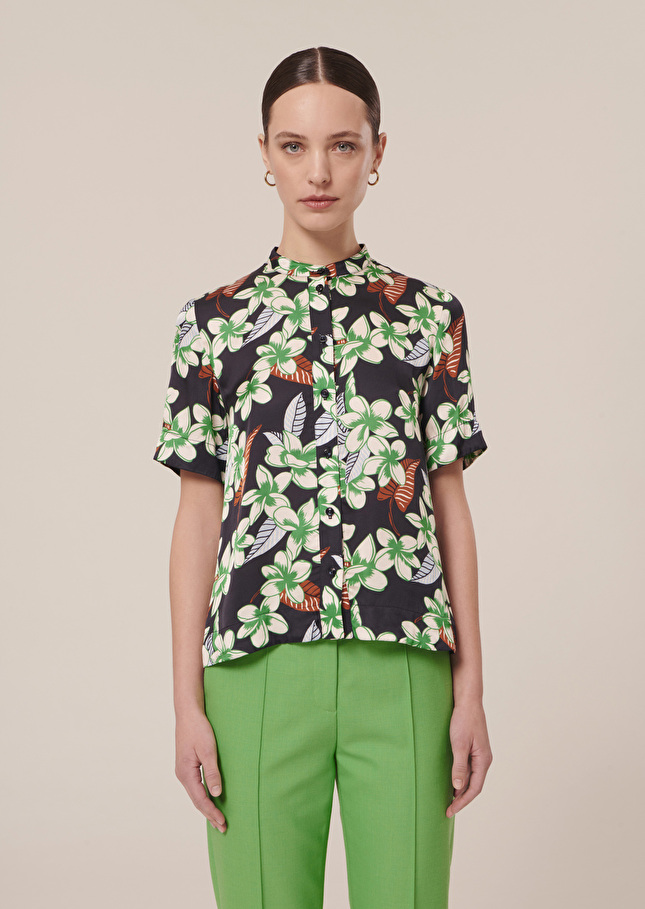 Chemise Caminbleu nuit à motif fleurs