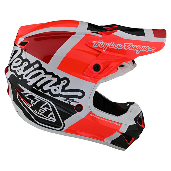 Troy Lee Designs - Casque SE4 Polyacrylite Quattro Orange / Blanc / Charcoal / Rouge