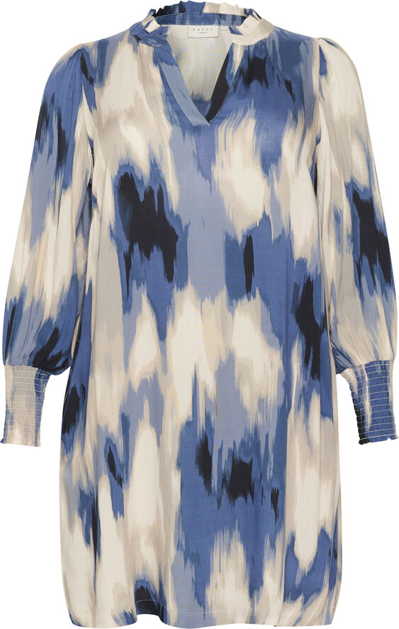 Kaffe Curve KCbella Smock Dress Blue abstract print
