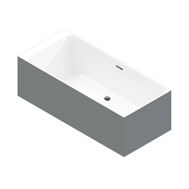 Baignoire semi îlot 180x80 cm Bakor gris